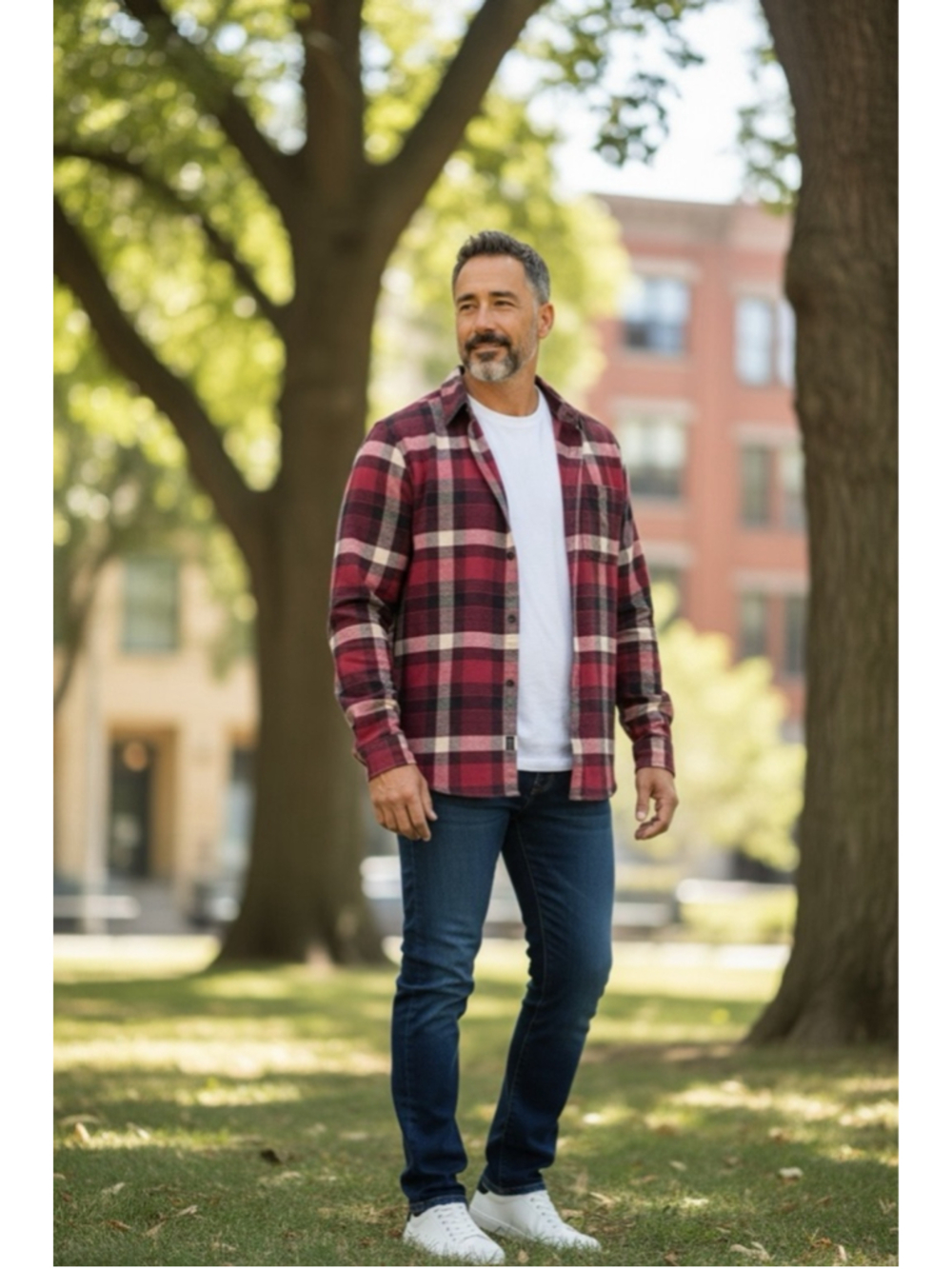 Men's Hurley organic cotton Flannel Shirt Size l Red Plaid